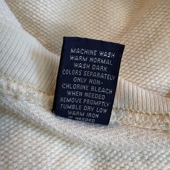 Vintage 90s Men's Lands' End Cotton Ivory Sweatshirt Pullover Made In USA Sz XL - Picture 12 of 12